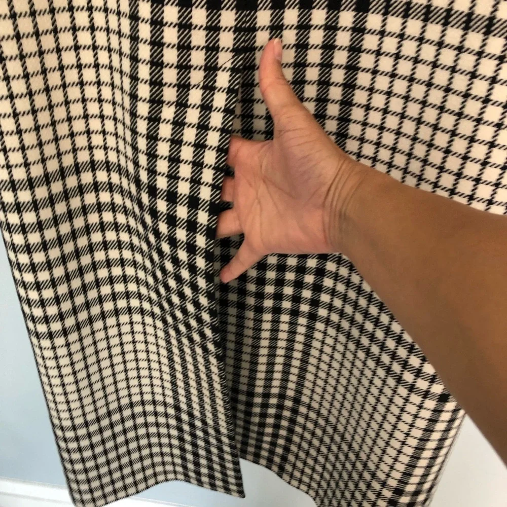 Maison‎ Margiela MM6 Black & Cream Houndstooth Layered Wool Blend Coat Sz. L
